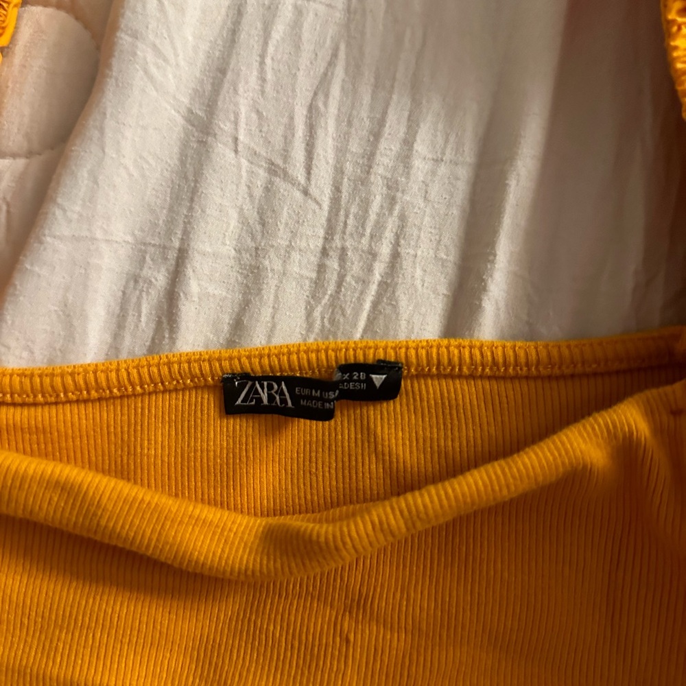 Zara orange cowgirl top.